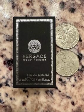 Versace Pour Homme Mini Eau de Toilette — Black with Silver Accents